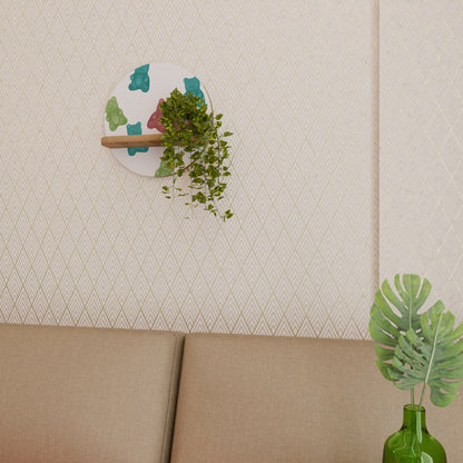 GUMMY BEARS Round Art Shelf In Oak Effect