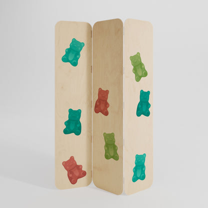 GUMMY BEARS 3-Panel Plywood Room Divider