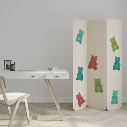 GUMMY BEARS 3-Panel Plywood Room Divider