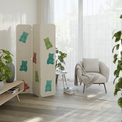 GUMMY BEARS 3-Panel Plywood Room Divider