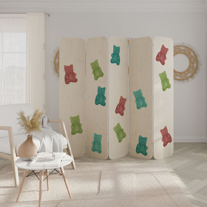 GUMMY BEARS 5-Panel Plywood Room Divider