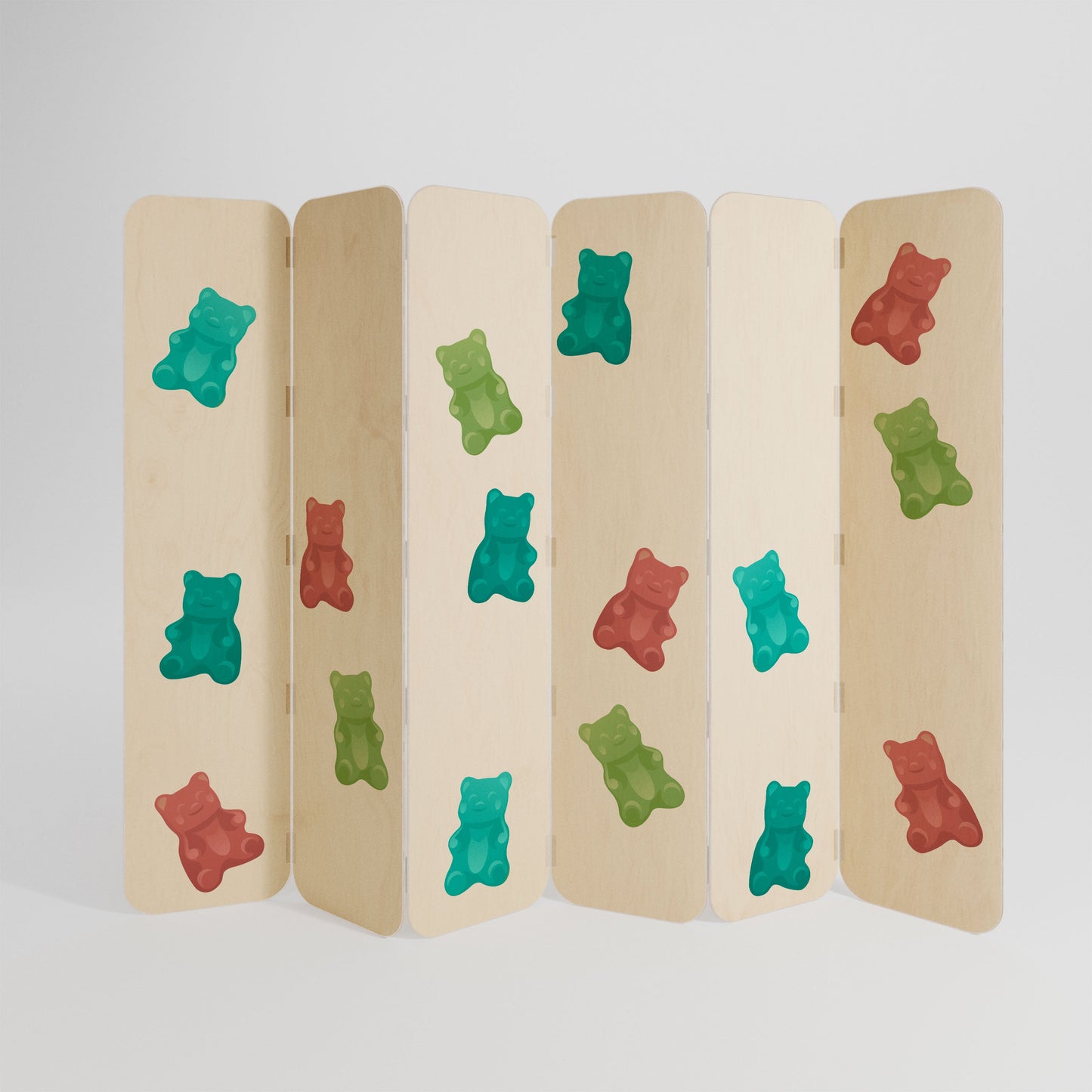 GUMMY BEARS 6-Panel Plywood Room Divider