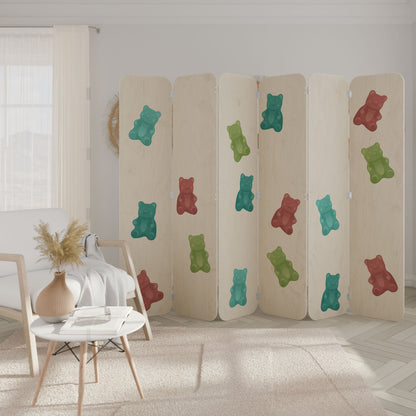 GUMMY BEARS 6-Panel Plywood Room Divider