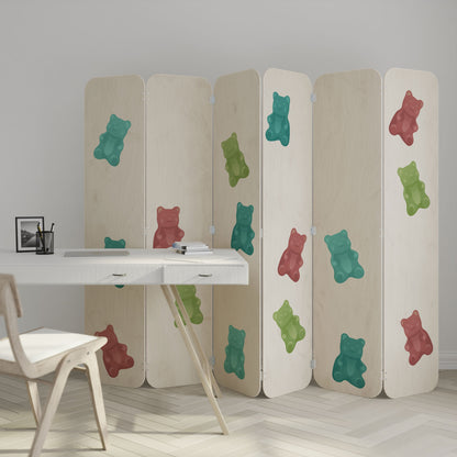 GUMMY BEARS 6-Panel Plywood Room Divider