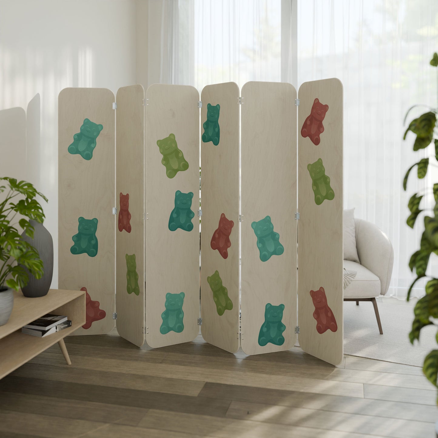 GUMMY BEARS 6-Panel Plywood Room Divider