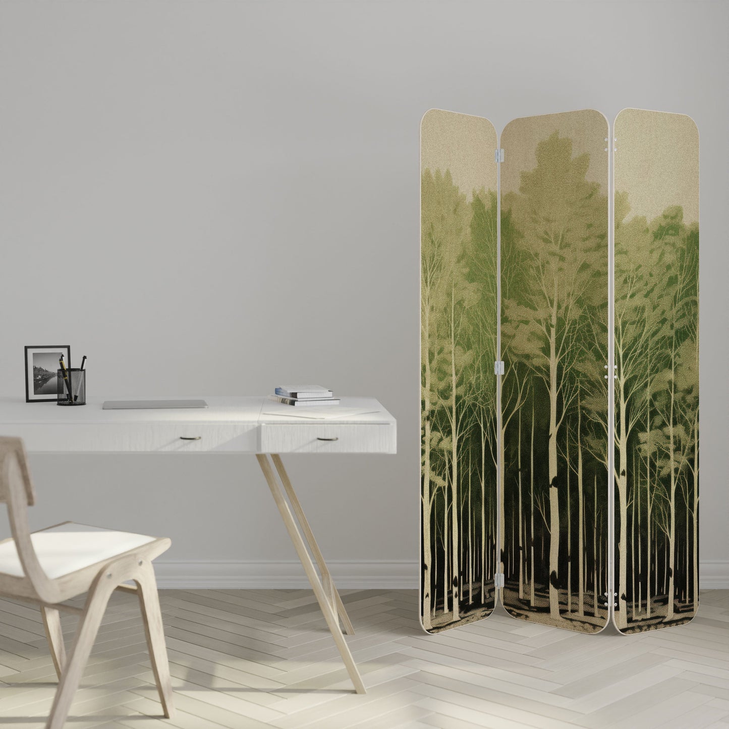 UNKNOWN NATURE 3-Panel Plywood Room Divider