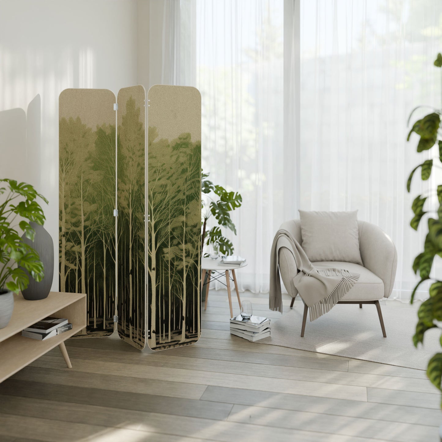 UNKNOWN NATURE 3-Panel Plywood Room Divider