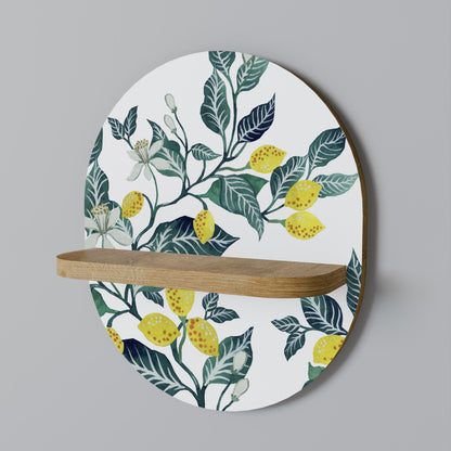 LEMON TREE Oval Art Shelf In Oak Effect