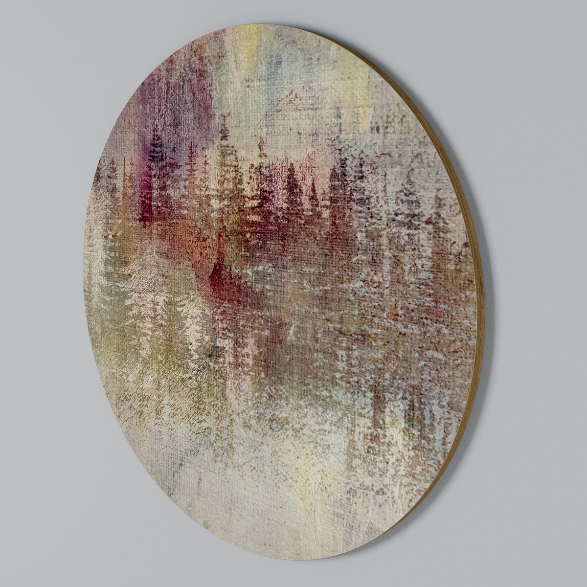 VEILED SUMMIT Rundes Wandbild