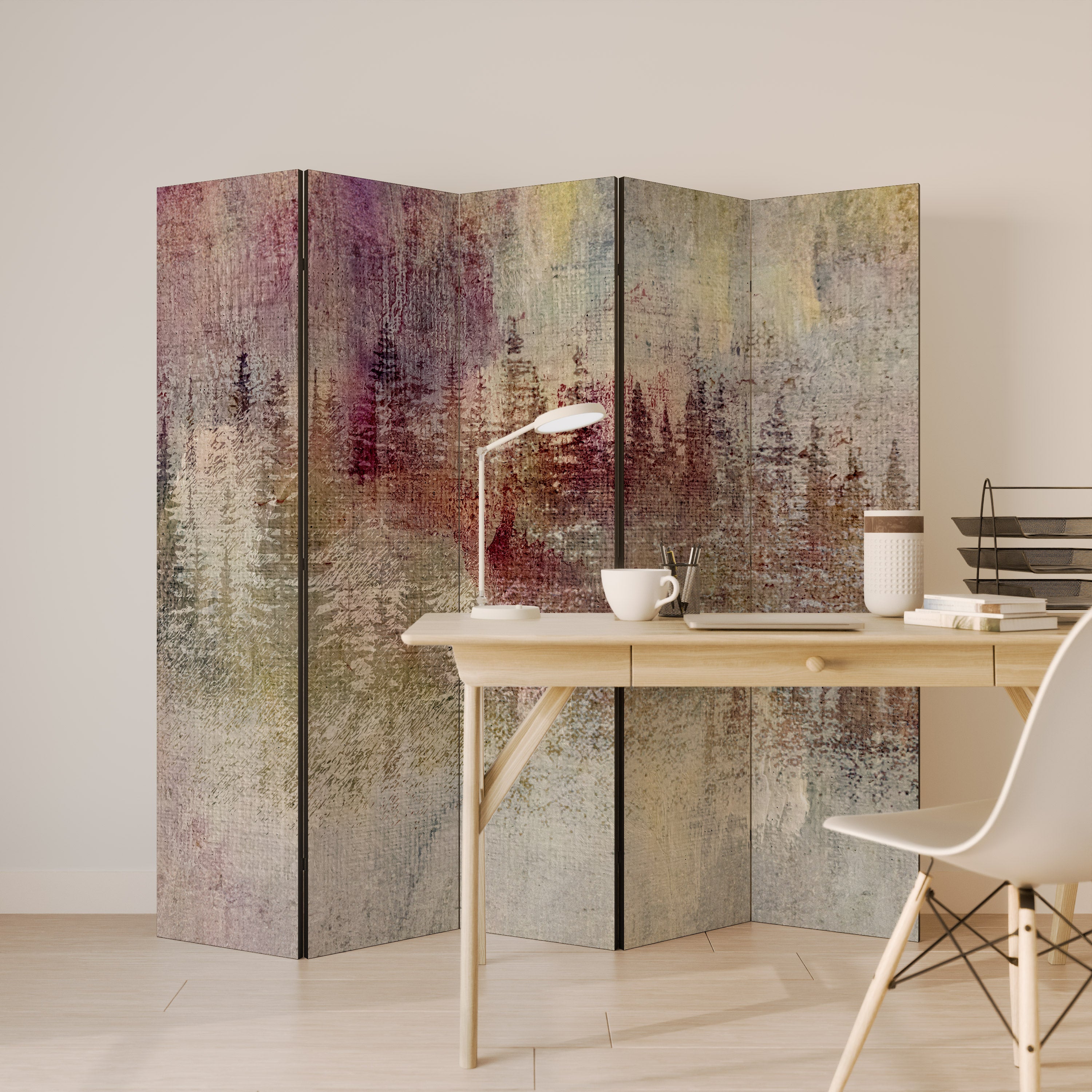 VEILED SUMMIT Biombo de 5 paneles