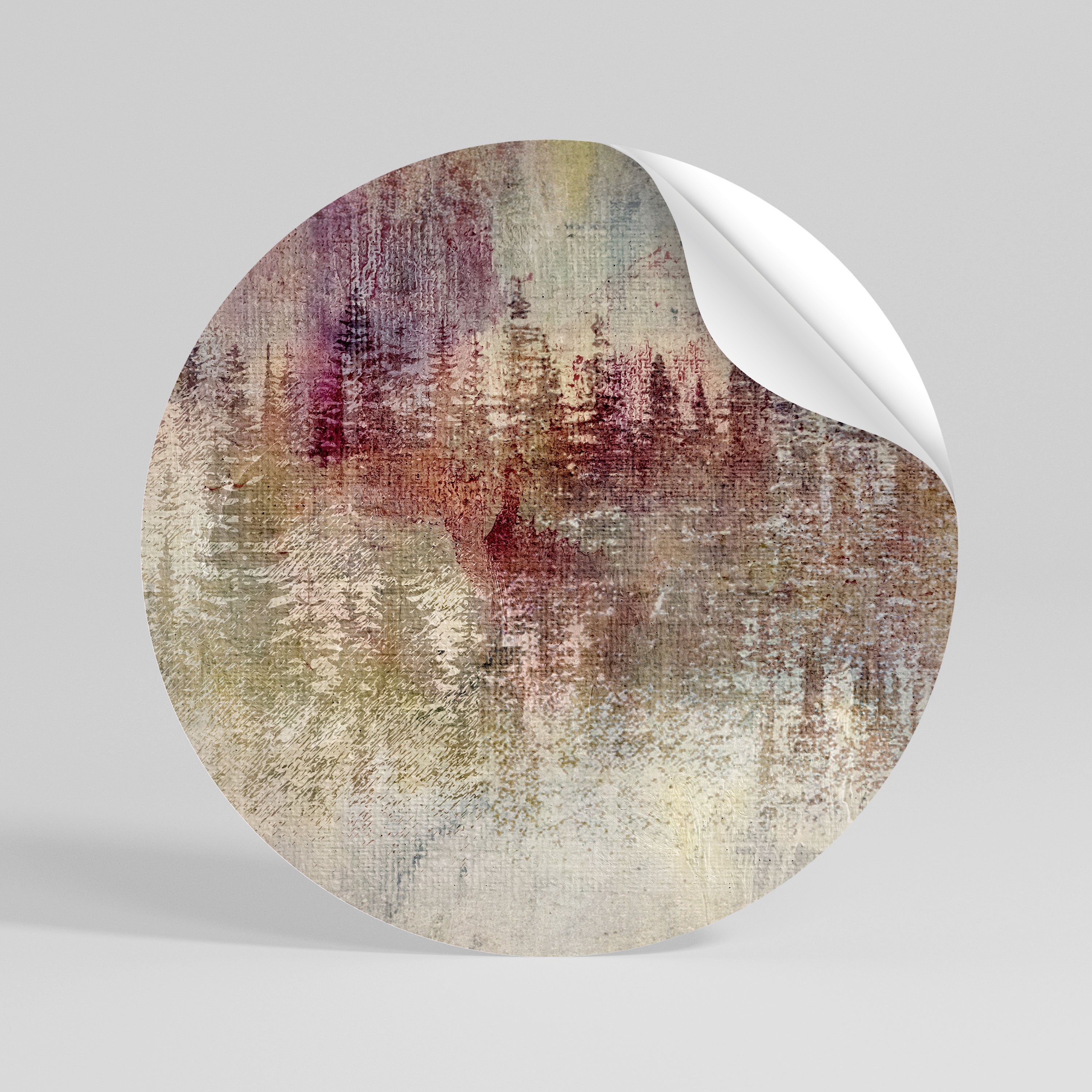 VEILED SUMMIT Αυτοκόλλητη Αφίσα στρογγυλή