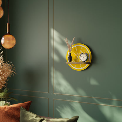 STRENGTHENING LEMON Round Art Shelf In Oak Effect