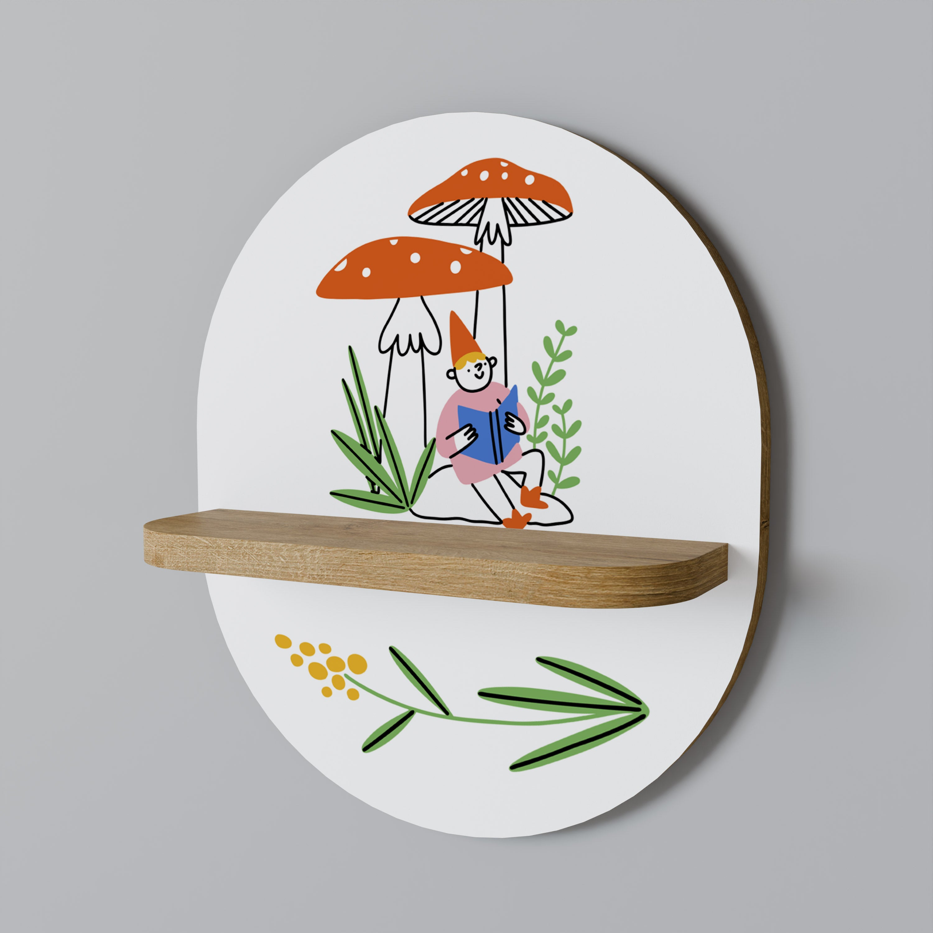 GARDEN GNOMES Decorative Art Shelf