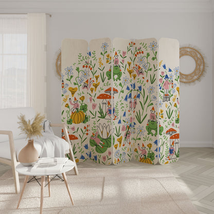 GARDEN GNOMES 5-Panel Plywood Room Divider