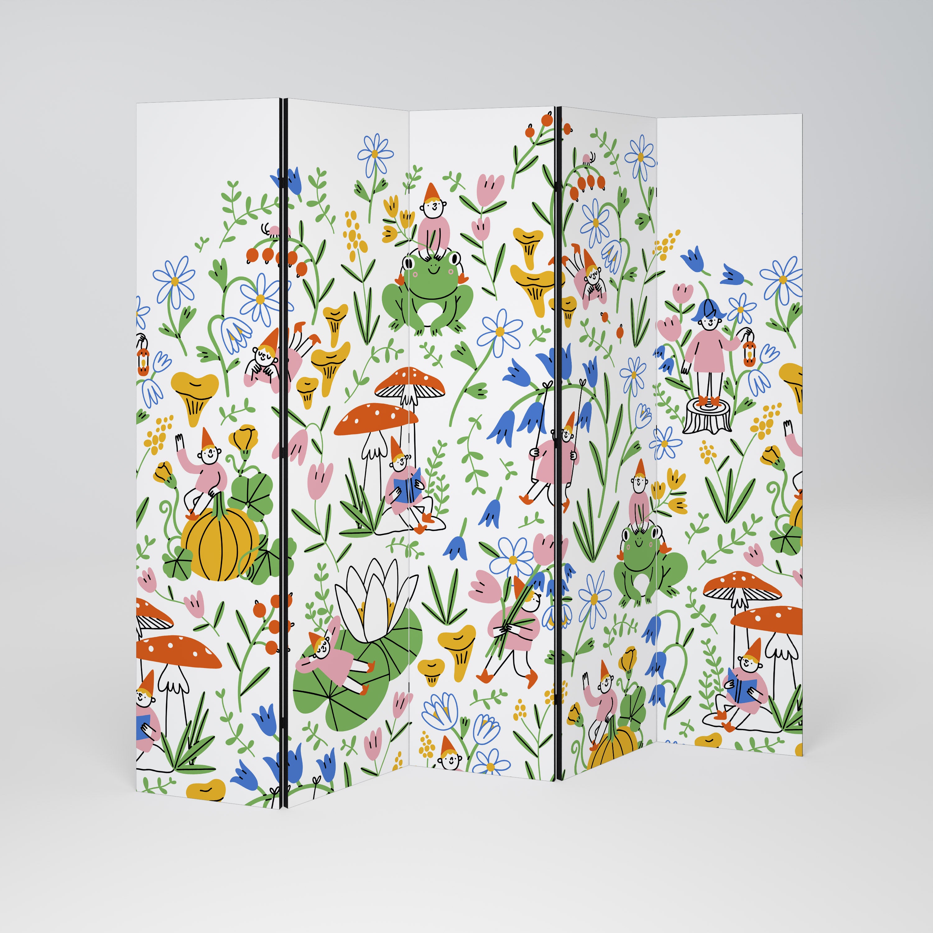GARDEN GNOMES 5-Panel Room Divider