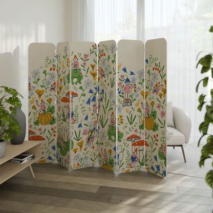 GARDEN GNOMES 6-Panel Plywood Room Divider