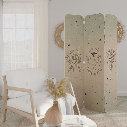 DELICATE BEAUTY 3-Panel Plywood Room Divider