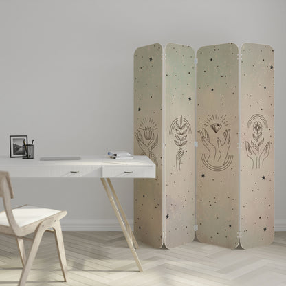 DELICATE BEAUTY 4-Panel Plywood Room Divider