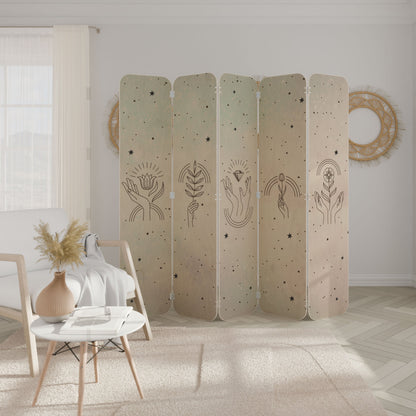 DELICATE BEAUTY 5-Panel Plywood Room Divider