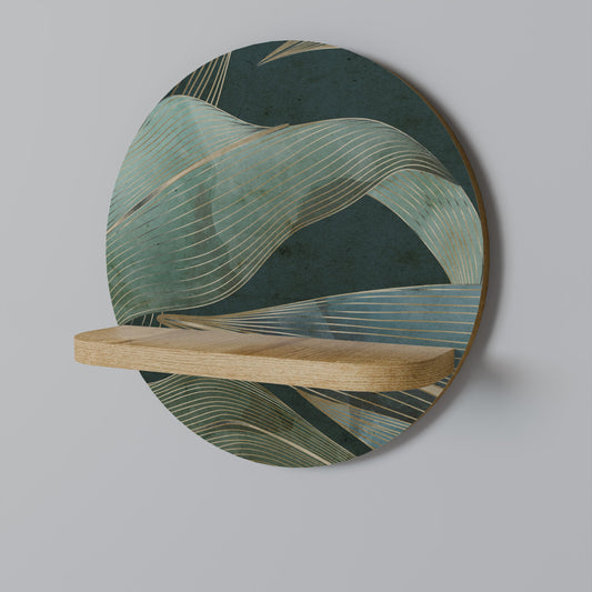 ROYAL GREEN Round Art Shelf In Oak Effect