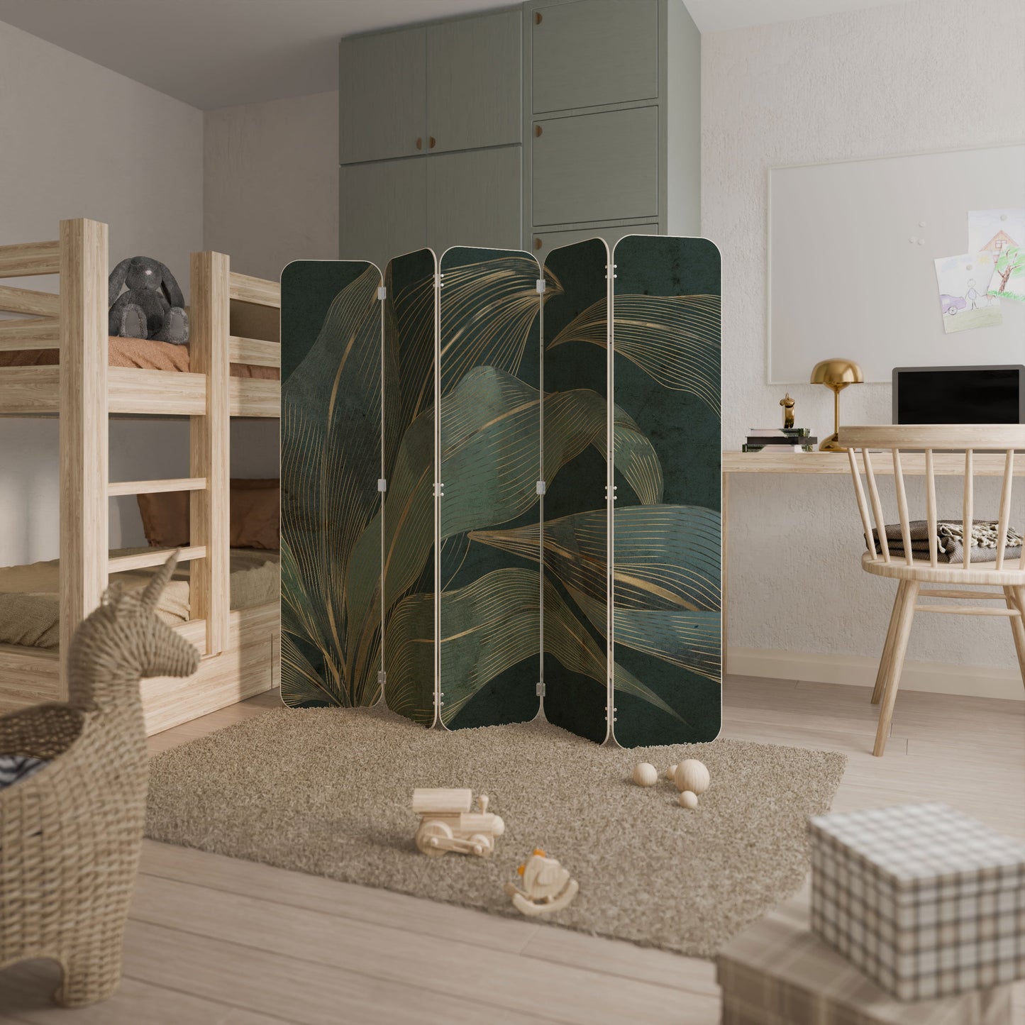 ROYAL GREEN 5-Panel Plywood Room Divider