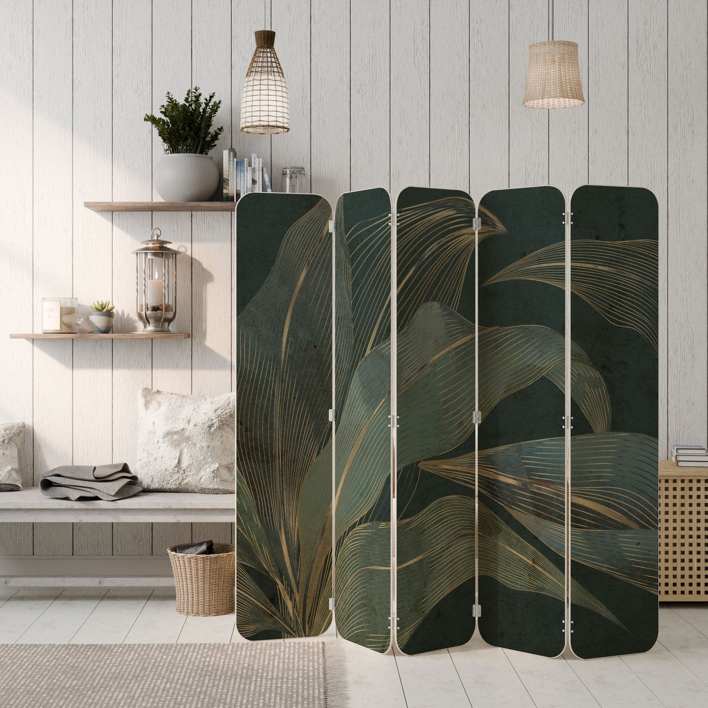 ROYAL GREEN 5-Panel Plywood Room Divider