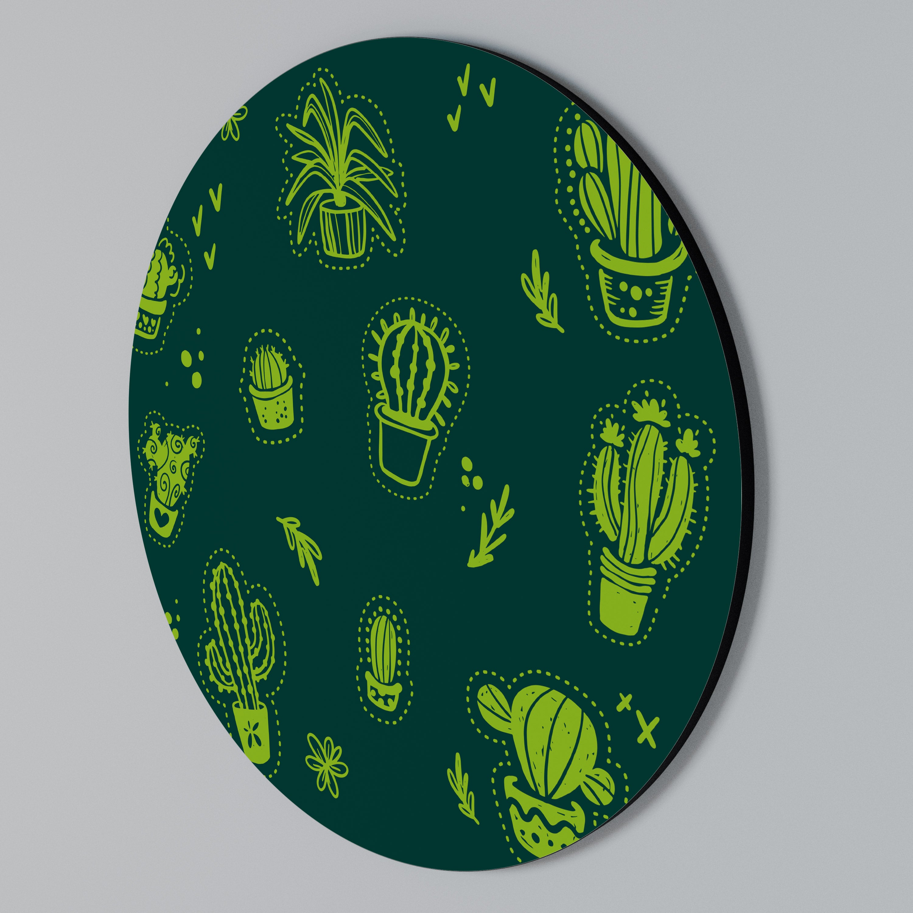 DESERT GREEN Round Wall Art