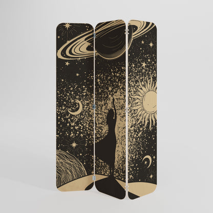 MYSTIC UNIVERSE 3-Panel Plywood Room Divider