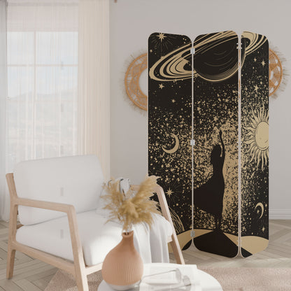 MYSTIC UNIVERSE 3-Panel Plywood Room Divider