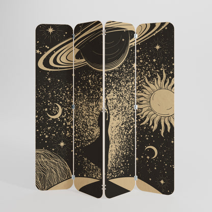 MYSTIC UNIVERSE 4-Panel Plywood Room Divider