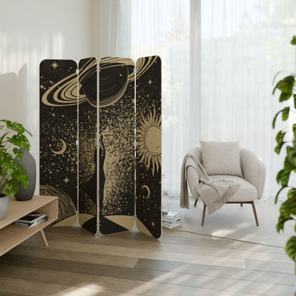 MYSTIC UNIVERSE 4-Panel Plywood Room Divider