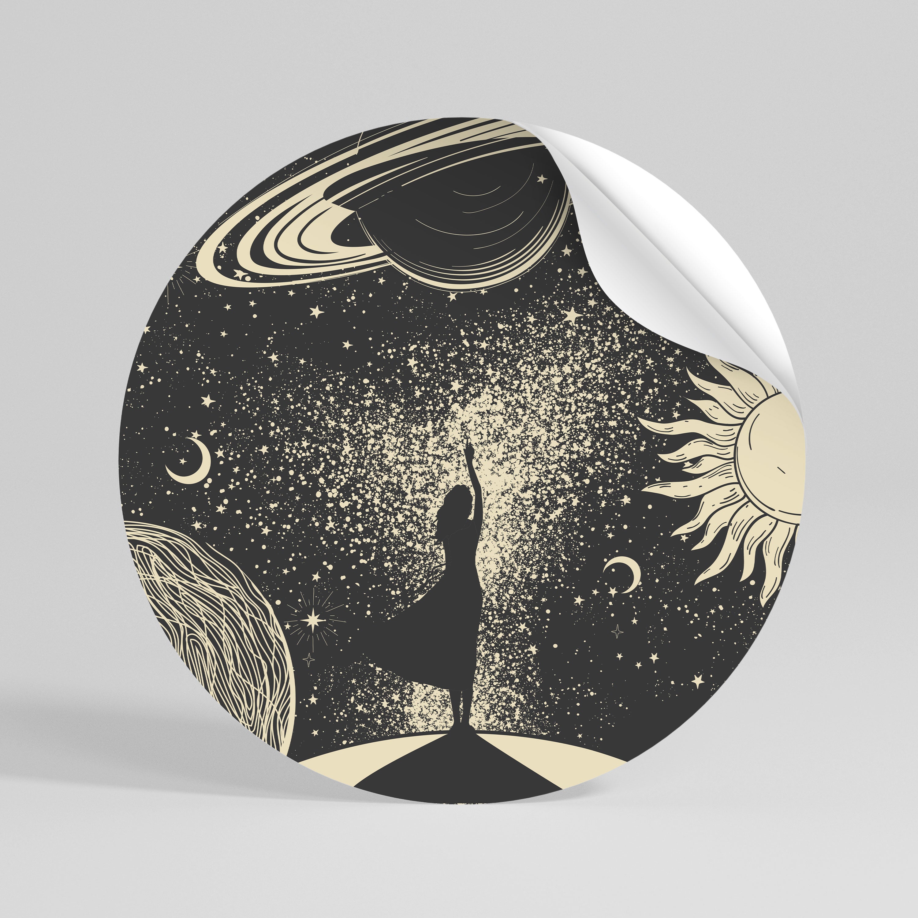 MYSTIC UNIVERSE Αυτοκόλλητη Αφίσα στρογγυλή