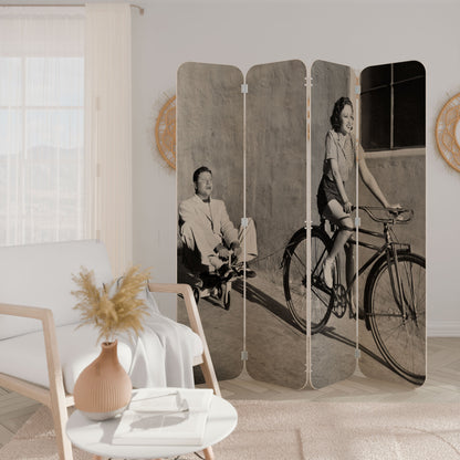 HAPPY JOURNEY 4-Panel Plywood Room Divider