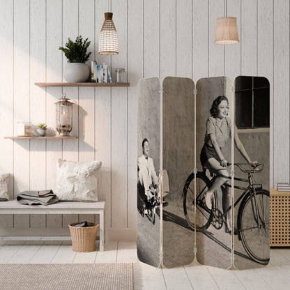 HAPPY JOURNEY 4-Panel Plywood Room Divider