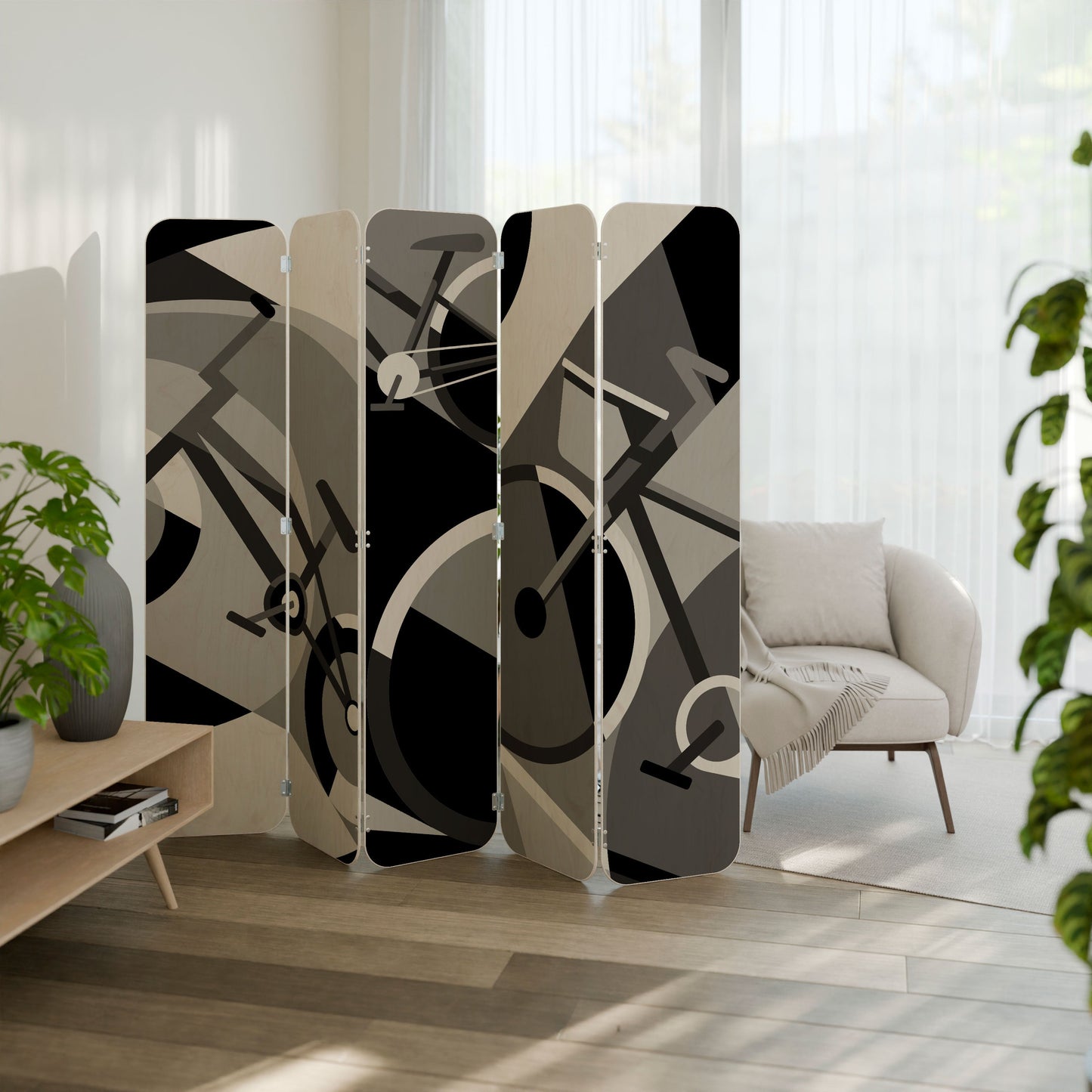 BIKE ENERGY 5-Panel Plywood Room Divider