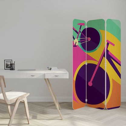 BIKE DREAMS 3-Panel Plywood Room Divider