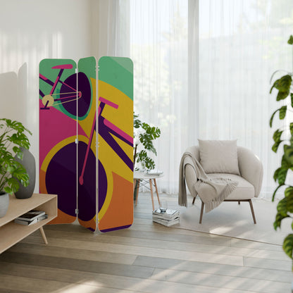 BIKE DREAMS 3-Panel Plywood Room Divider