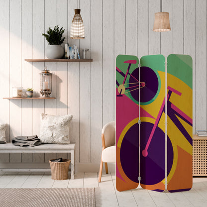 BIKE DREAMS 3-Panel Plywood Room Divider