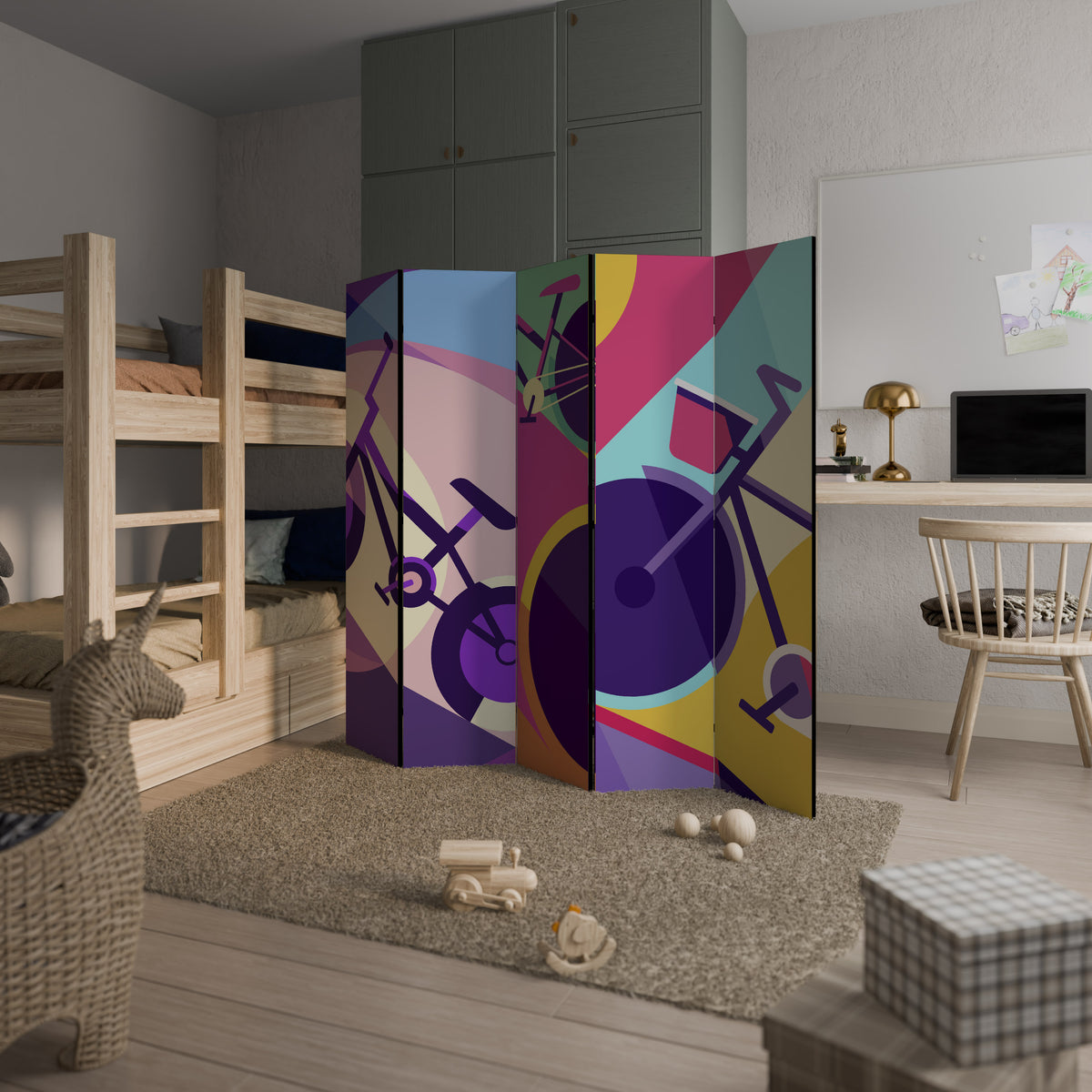 BIKE DREAMS 5-Panel Room Divider