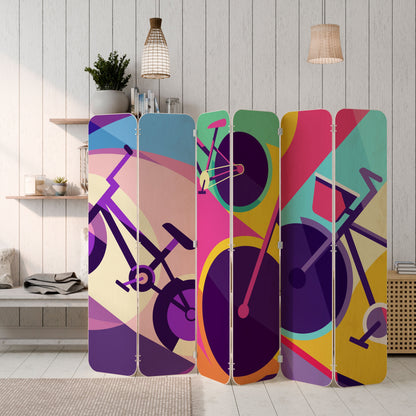 BIKE DREAMS 6-Panel Plywood Room Divider