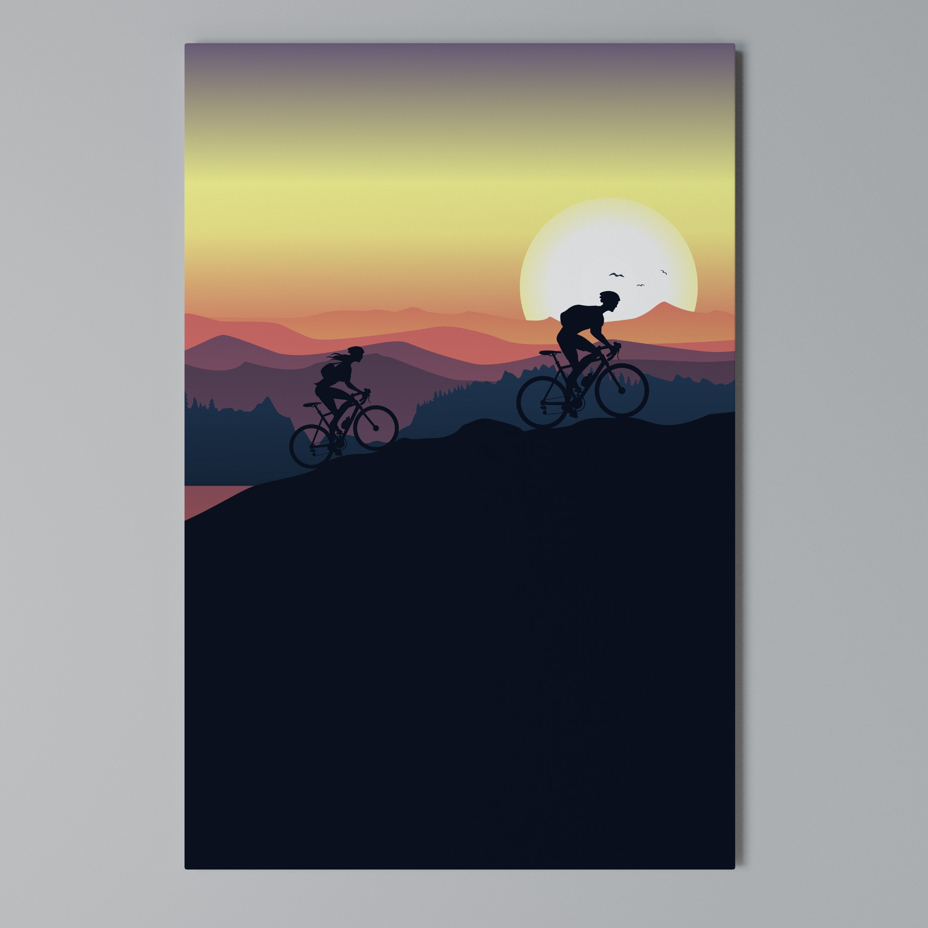 CYCLING HORIZON Cuadro en lienzo vertical