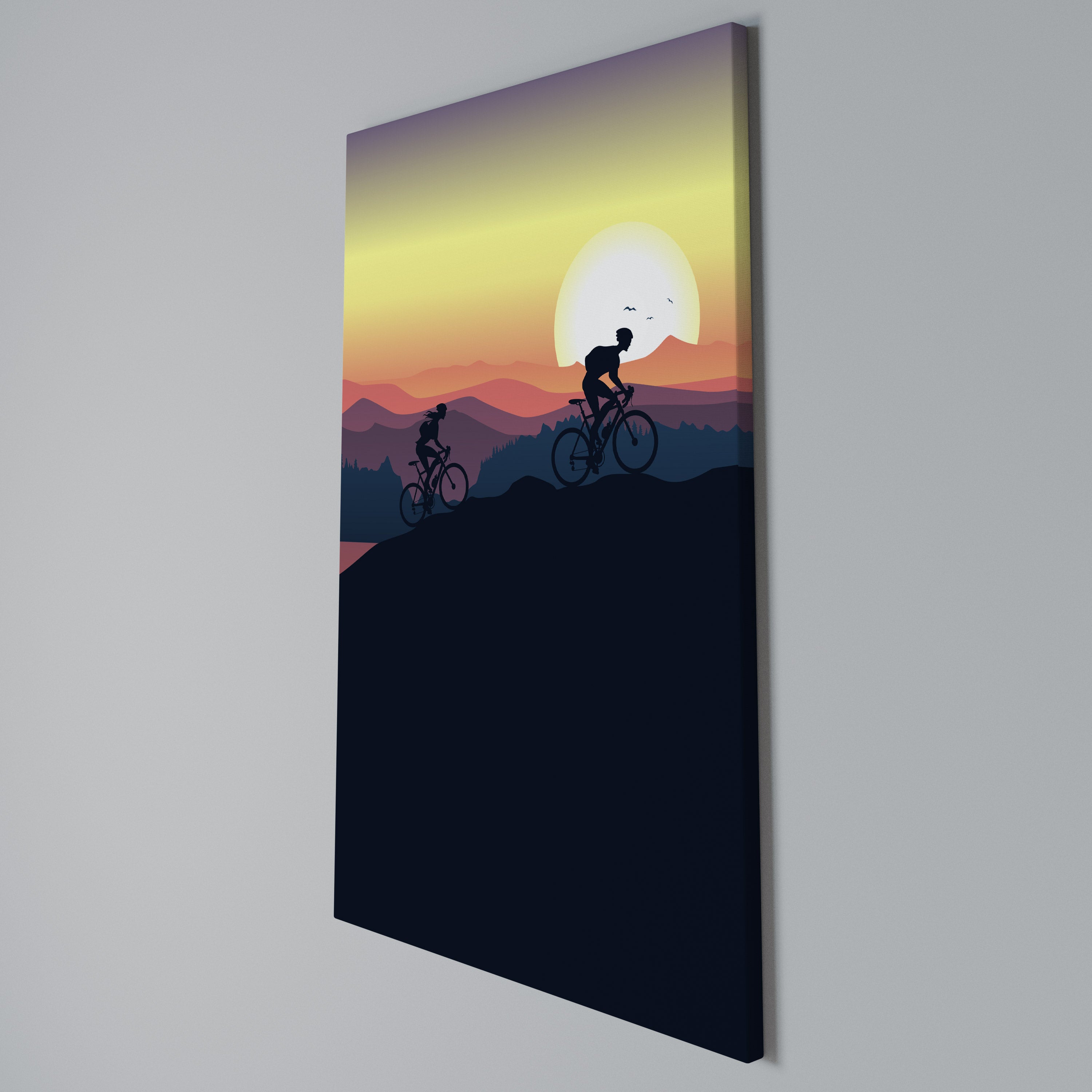 CYCLING HORIZON Cuadro en lienzo vertical