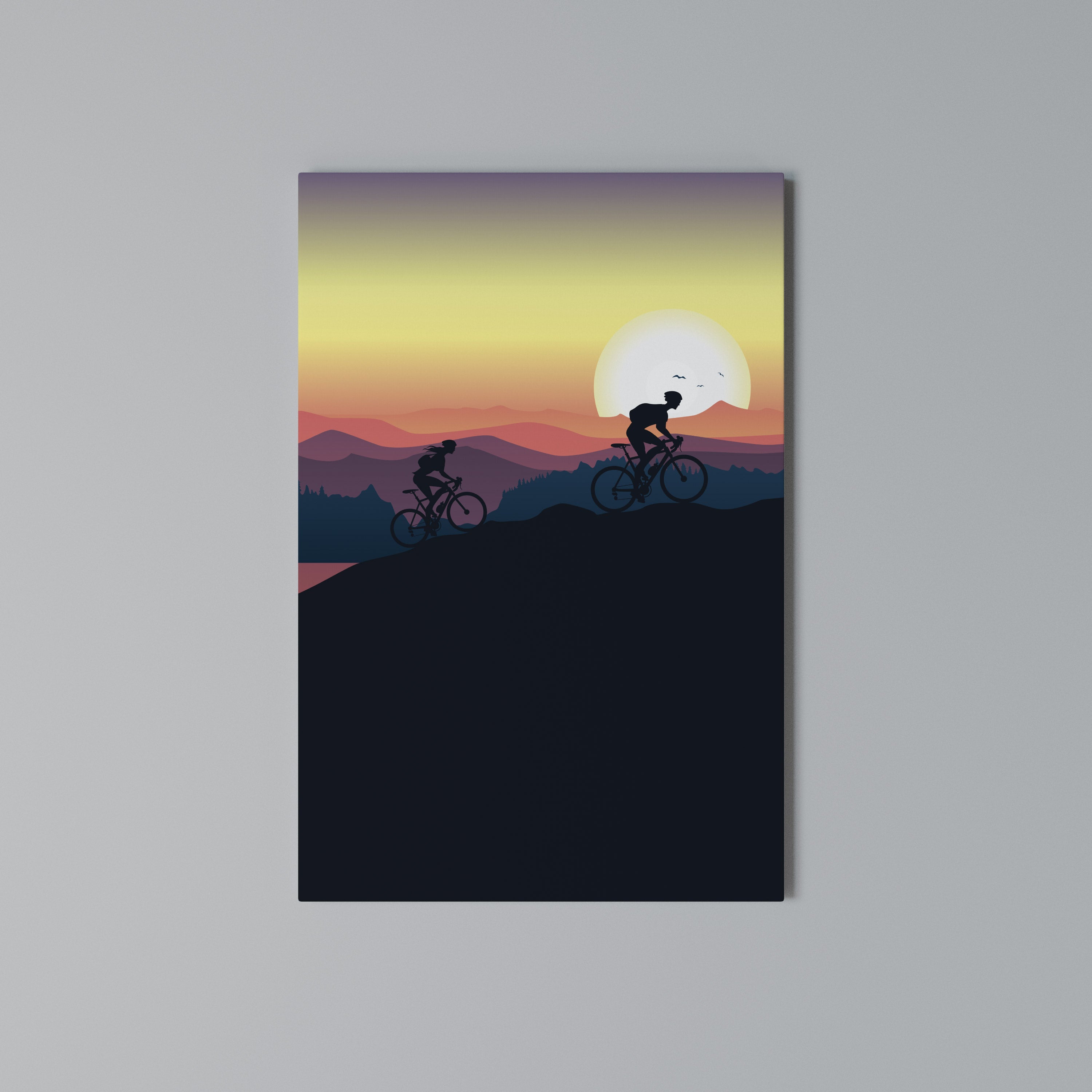 CYCLING HORIZON Cuadro en lienzo vertical