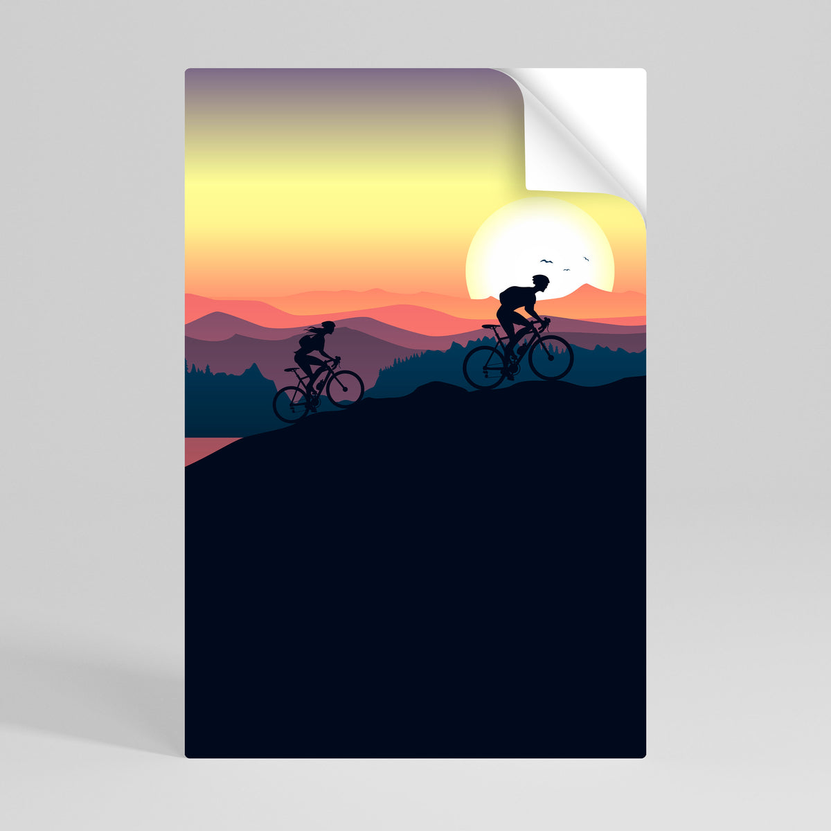 CYCLING HORIZON Selbstklebendes Poster - Hochformat
