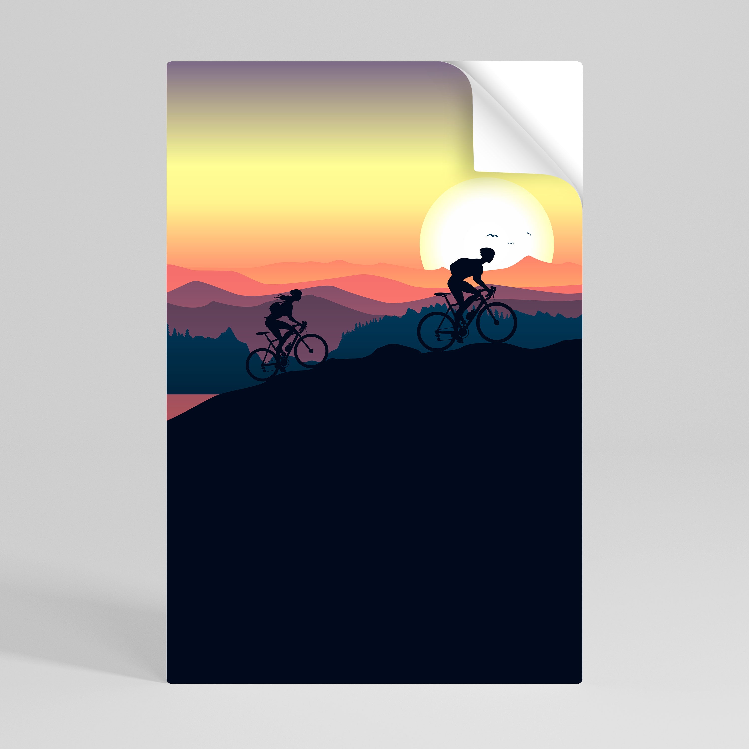CYCLING HORIZON Selbstklebendes Poster - Hochformat