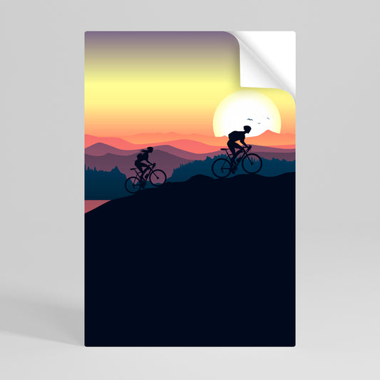 CYCLING HORIZON Poster Verticale Adesivo