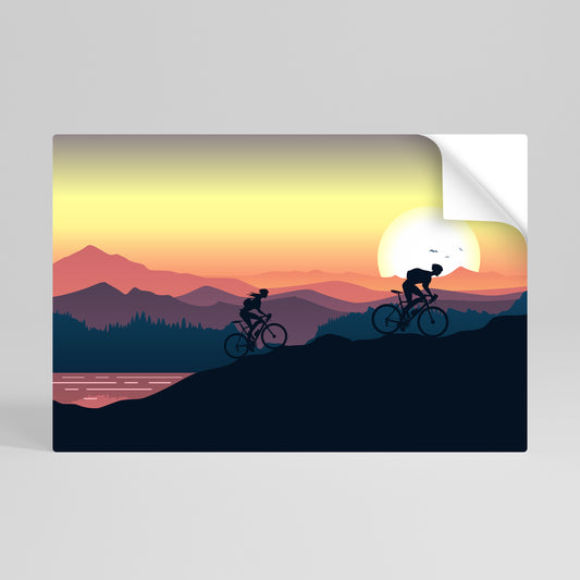 CYCLING HORIZON Αυτοκόλλητη Αφίσα οριζόντια