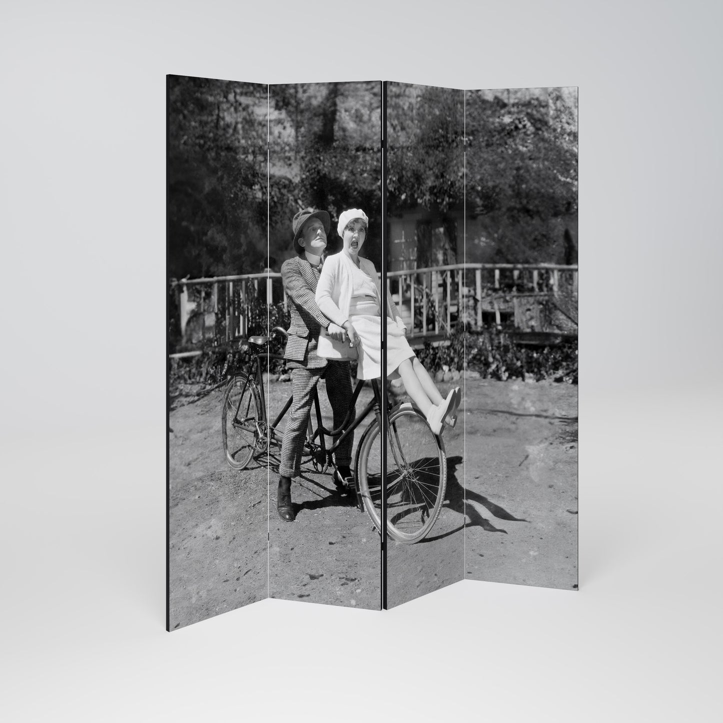 RIDING THROUGH TIME 4-Panel Room Divider