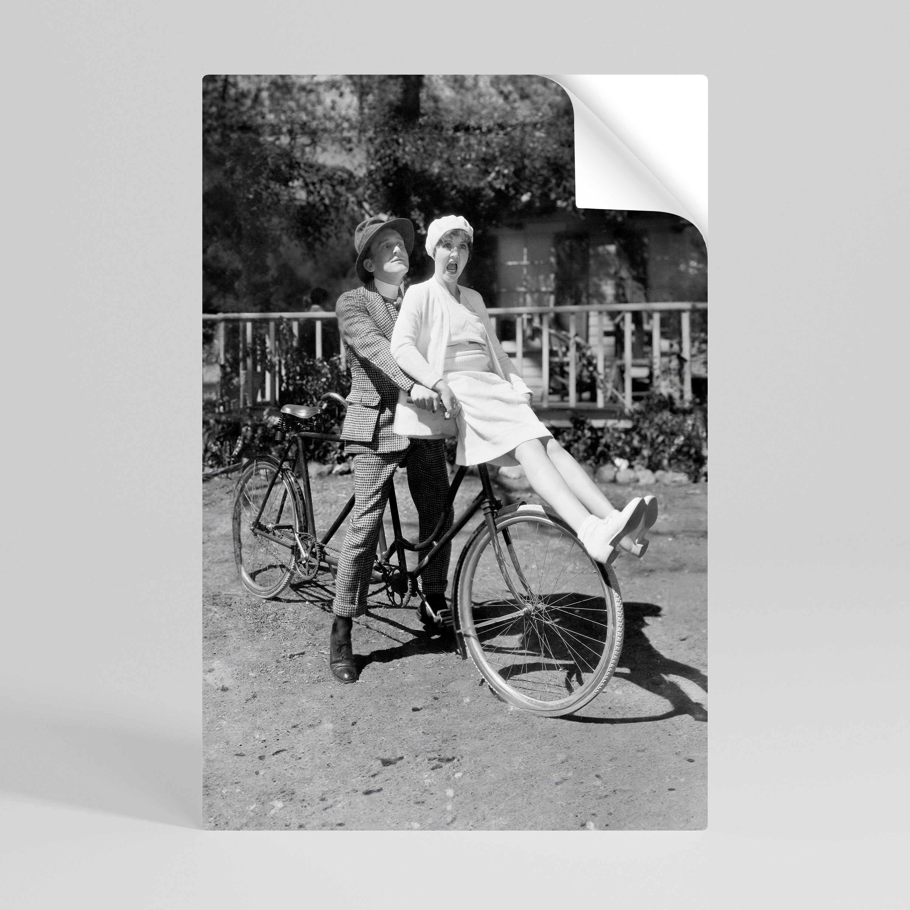 RIDING THROUGH TIME Selbstklebendes Poster - Hochformat