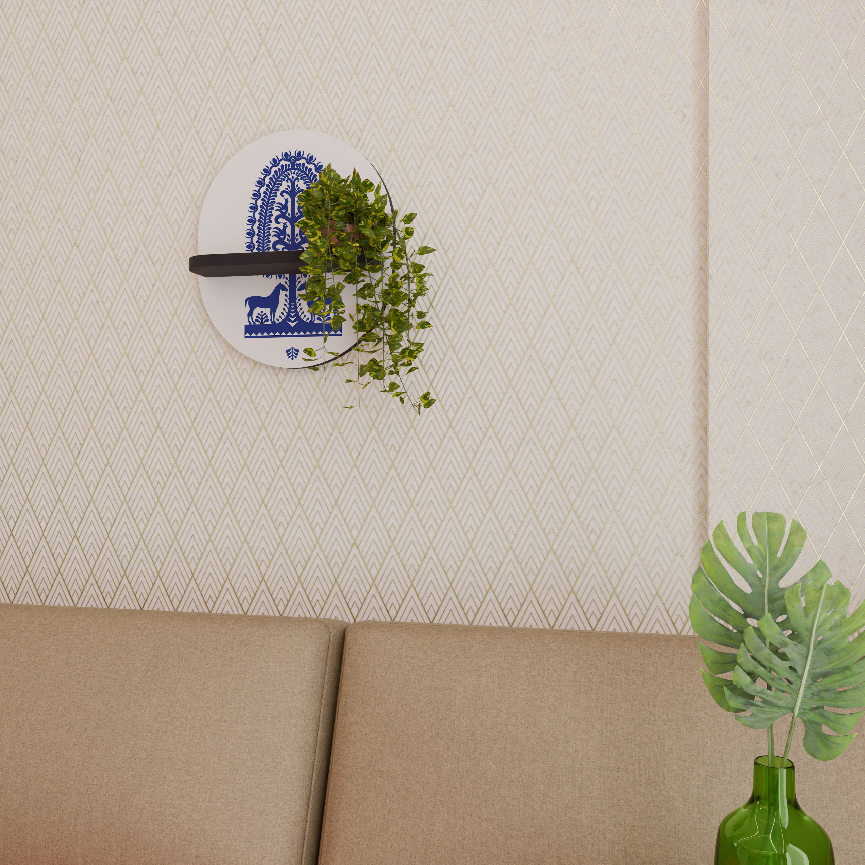 POLISH FOLK ART Decorative Art Shelf